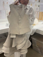 Artistic Cut Elegant Cotton-linen Suit Vest