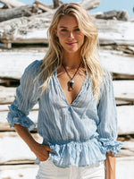 Classic Casual Linen And Cotton Short-sleeve Shirt