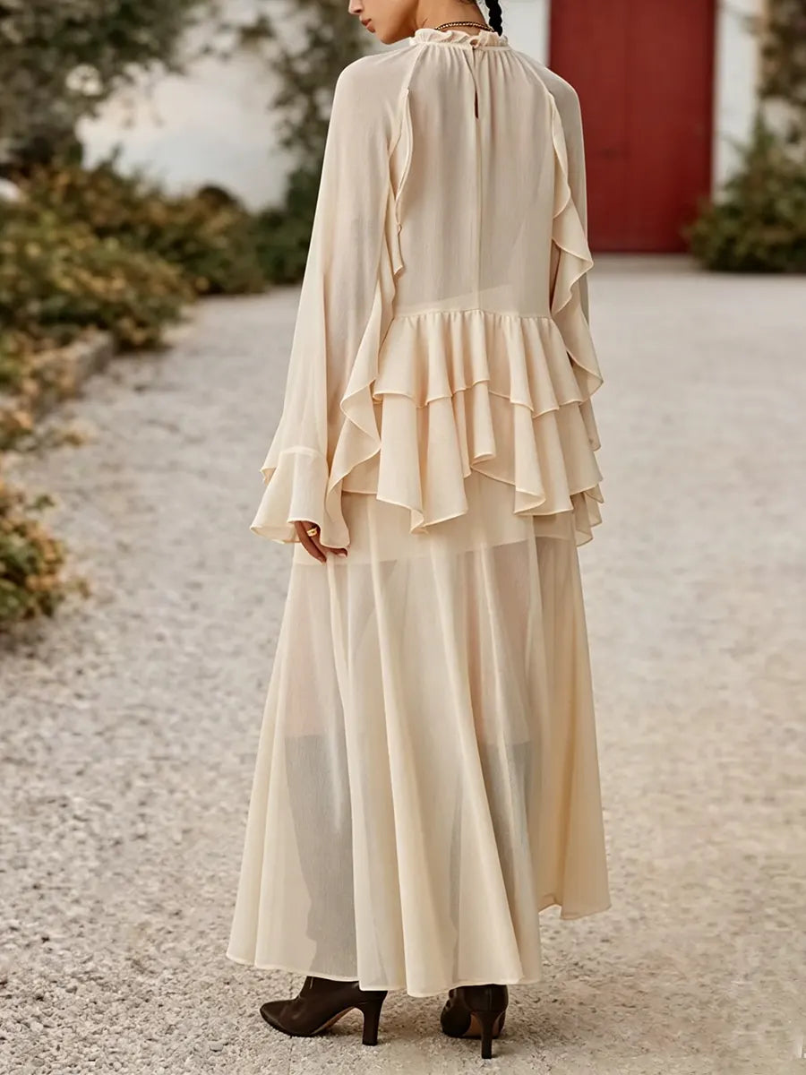 Women QuietFluid Tiered Ruffle Top & Wide-Leg Pants Set