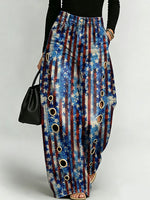 American Independence Day Stripes And Stars Decorative Pattern Women's Denim Pants