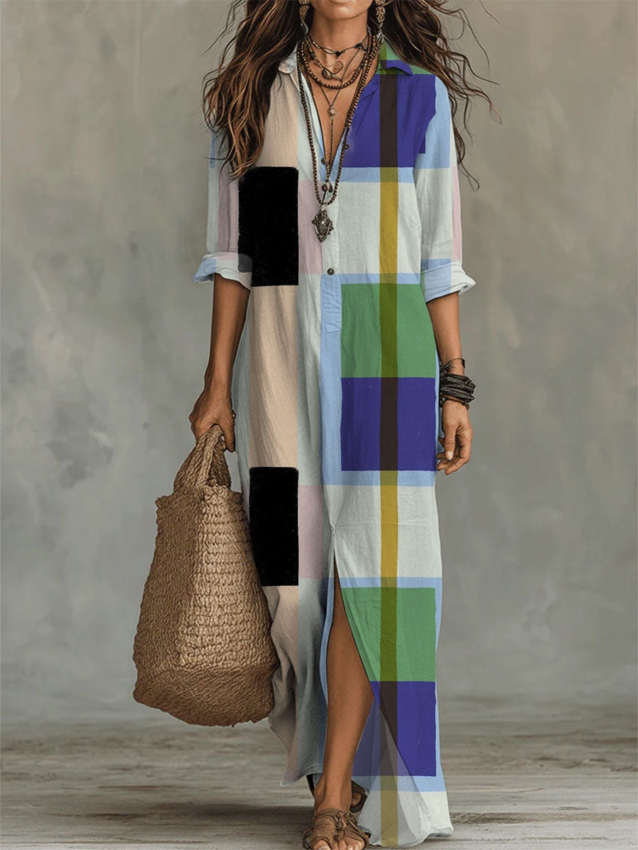 Women's Geometry Pattern-printed Casual Long Dress