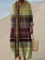 Women's Minimalist Lines Print Casual Dress