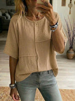Camiseta informal fruncida para mujer