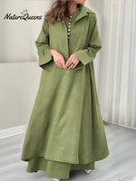 Women's Long-sleeved Dress And Sleeveless Dress Two-piece Set