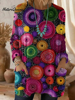 Women's Colorful Polka DotsArt Pattern Art Print Casual Cotton Knitted Sweater