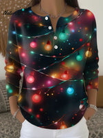 Women's Christmas Lights Casual Printed Sweater