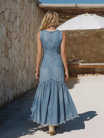 Casual & Stylish Frayed-hem Denim Dress