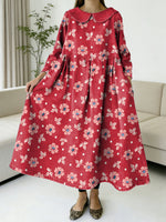 Women's Flowers Floral Pattern Art Print Casual Denim Dress