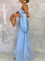 Women's Polka Dot Art Casual Comfortable Dress And Shawl