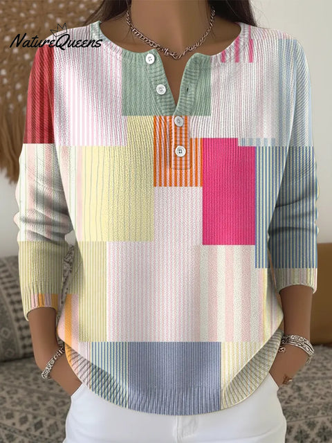 Women's Colorful Geometry Casual Sweater