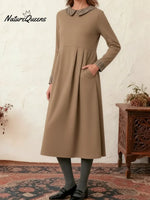 Women's Comfortable Patchwork Plaid Cotton Dress