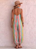 Boho Striped Loose-fit Drapey Jumpsuit