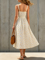 Women's Floral Pattern Elegant Art Casual Cotton Linen Dress