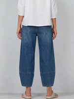 Casual Red Artistic Brushstroke Print Jeans