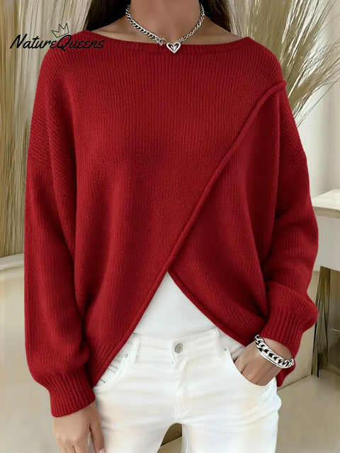 Women's Crossover Casual Loose Sweater