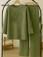 Women's Two-piece Knit Sweater And Pants Set