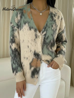 Abstract Art Print Cardigan Sweater