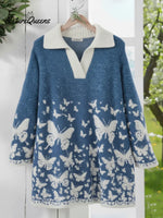 Butterfly Valley Art Print Polo Neck Pullover Sweater