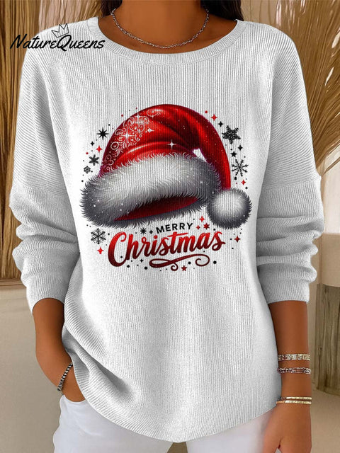 Merry Christmas Santa Hat Decoration Pattern Sweater