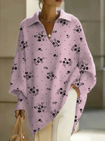 Women's Floral Art Print Casual Knit Sweater