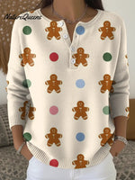 Women's Christmas Gingerbread Man Casual Sweater