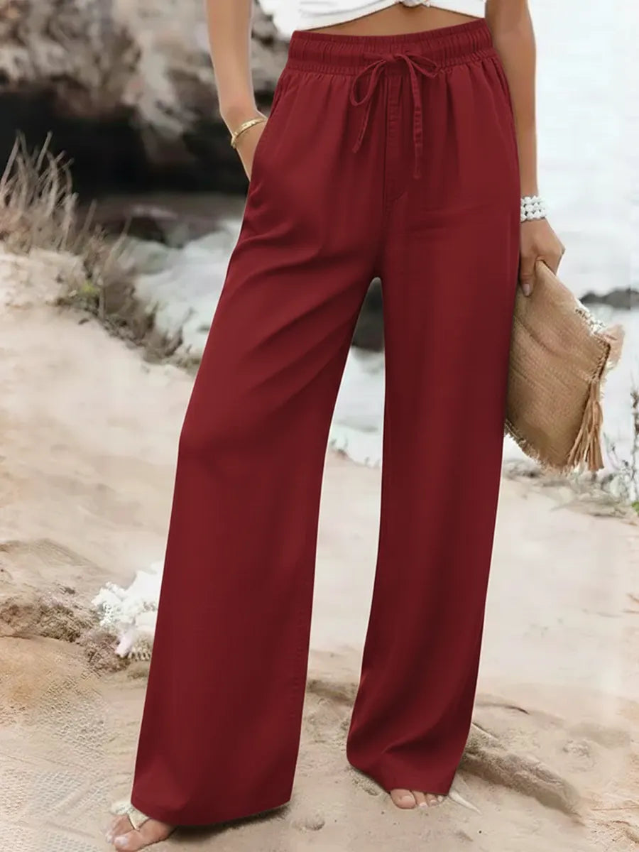 Women's Casual Tencel And Cotton Wide-leg Pants