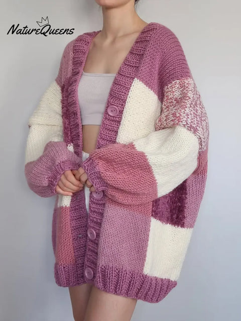 Women's Cozy Loose Plaid Cardigan