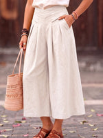 Women's Loose Pleated Cotton-linen Wide-leg Pants