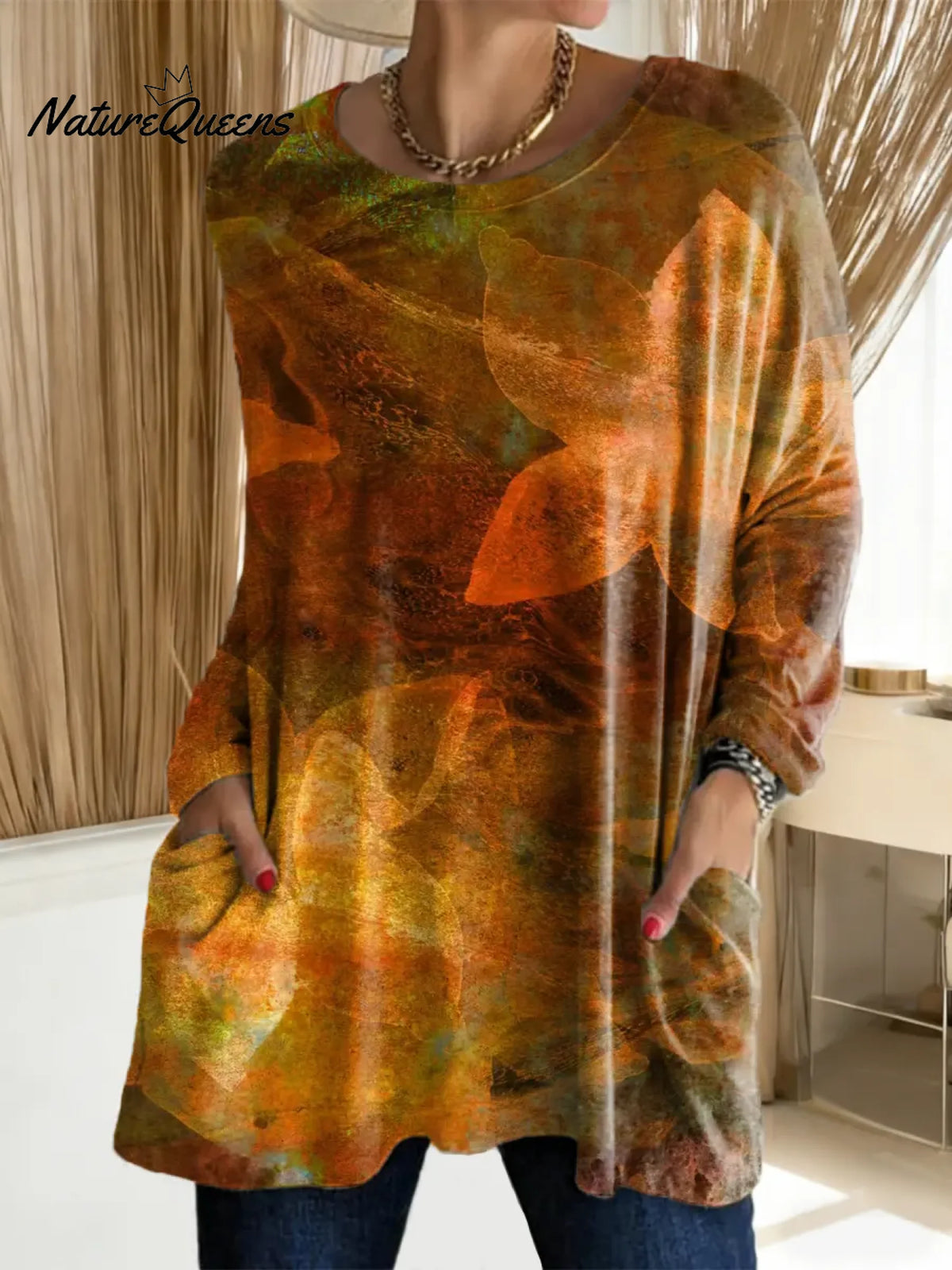 Women's Floral Pattern Art Print Casual Cotton T-shirt