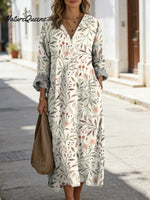 Women's Floral Art Print Casual Cotton Dress