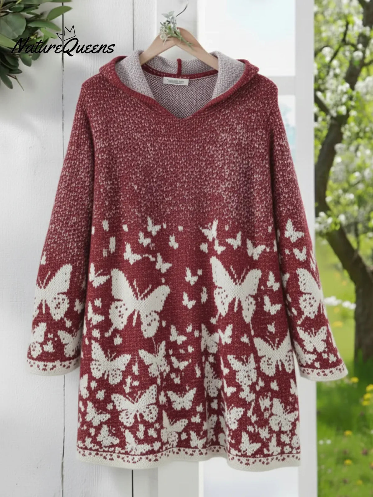 Butterfly Valley Hooded Knitted Sweater