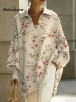 Women's Floral Art Print Casual Knit Sweater