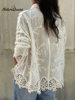 Women's Lace Embroidered Cotton Shirt