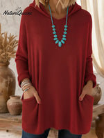 Cozy Loose Pocket Hooded Pullover Sweater