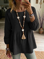 Women's Casual Simple Cotton And Linen Top