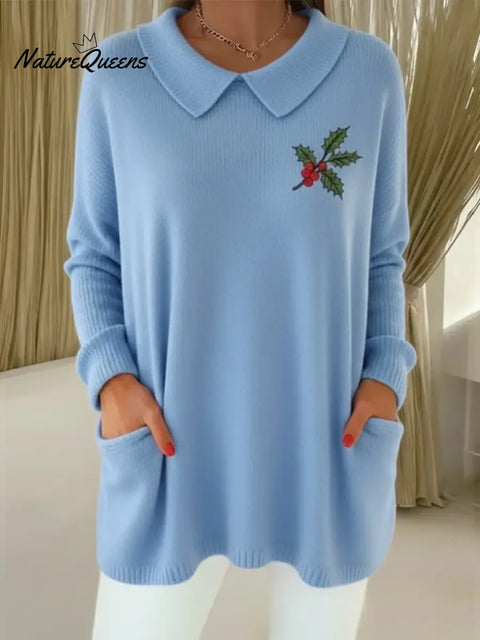 Women's Cozy Christmas Peter Pan Collar Sweater