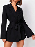Women's Lapel Tie-front Suit Dress