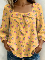Women's Floral Art Print Casual Stylish Cotton Shirt