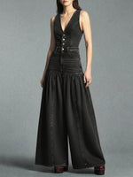 Casual Denim Wide-leg Jumpsuit