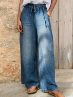 Women's Casual Linen And Cotton Wide-leg Pants