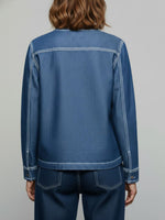Women's Round Neck Long-sleeved Loose-fitting Casual Denim Top