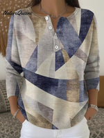 Women's Vintage Abstract Pattern Casual Printed Sweater