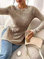 Women's Round Neck Split-Sleeve Casual T-Shirt