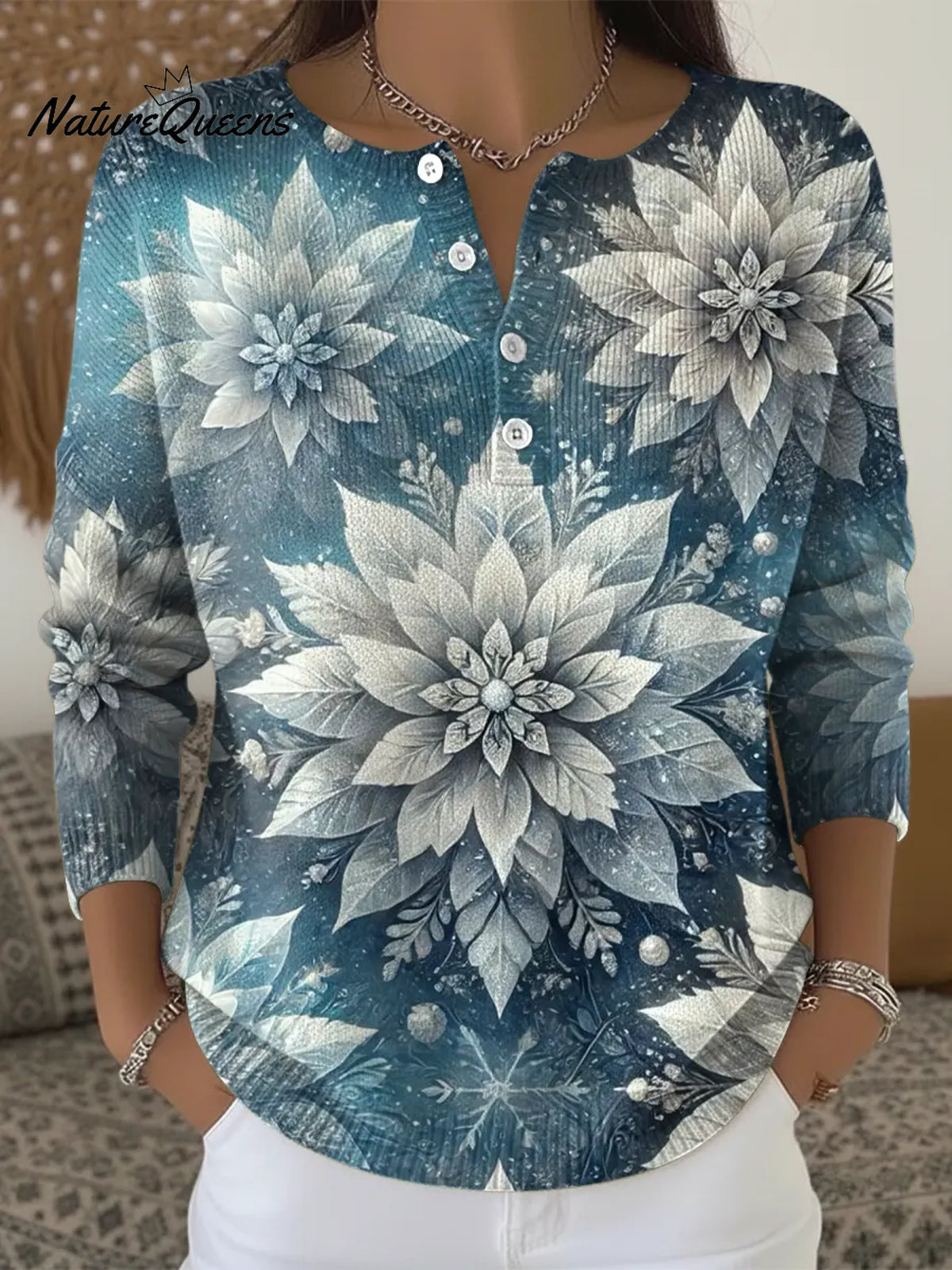 Women's Snowflake Casual Printed Sweater