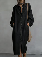 Women's Casual Comfortable Loose Denim Shirt Dress