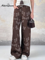 Women's Floral Jacquard Tencel And Cotton Pants