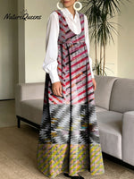 Women's Simple Flowers Pattern Art Print Casual Cotton Denim Dress