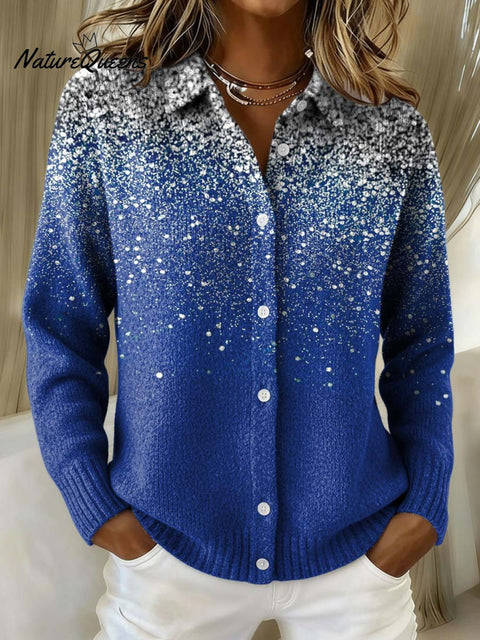 Winter Festival Celebrations Are Dazzling Decorative Patterns Casual Shirt Collar Long Sleeve Sweater