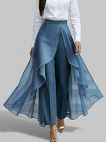 Women's High-waisted Casual Loose Chiffon Patchwork Jeans