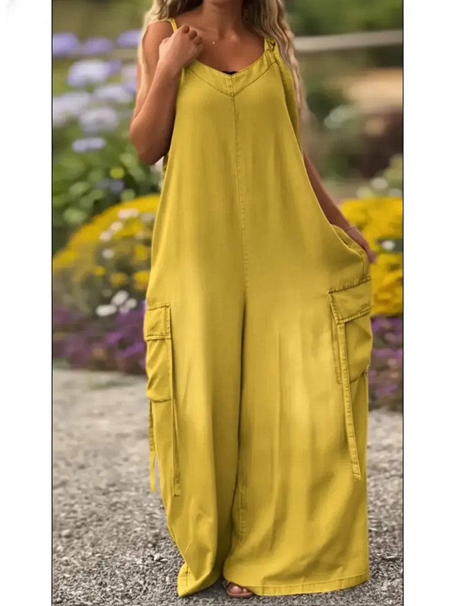 Women's Cozy And Casual Linen And Cotton Jumpsuit